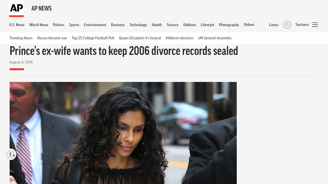 Prince’s ex-wife wants to keep 2006 divorce records sealed - AP NEWS
